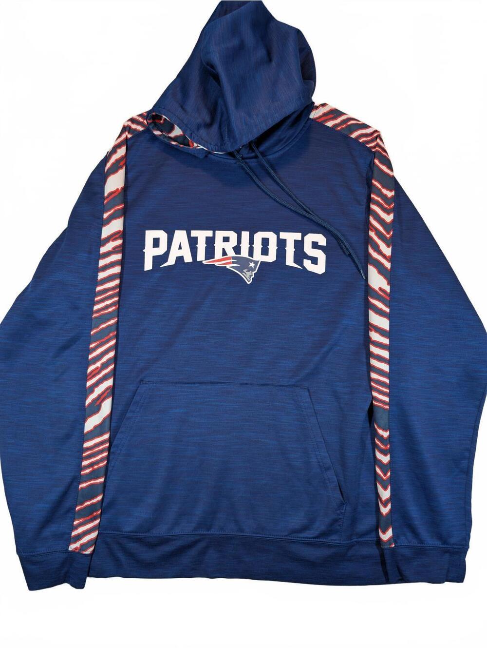 NFL Team Apparel New England Patriots Pullover Hoodie Mens Large Blue